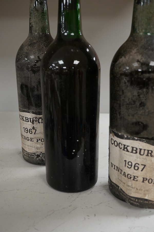 Three bottles of Cockburns 1967 vintage Port